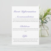 Modèle de la carte d'information d'invité mariage (Debout devant)