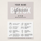 Modèle de la carte d'instruction Botox Aftercare  (Devant & derrière)