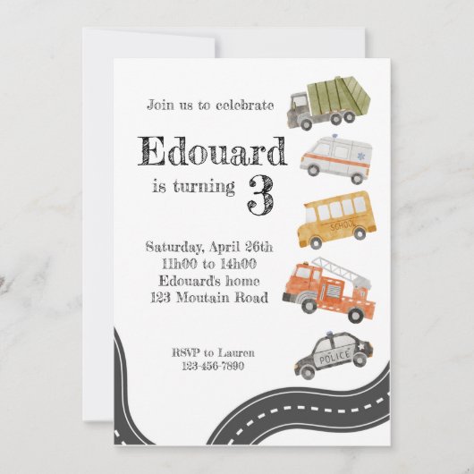 Modèle de la carte d'invitation d'anniversaire, vo (Devant)