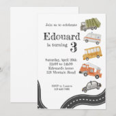 Modèle de la carte d'invitation d'anniversaire, vo (Devant / Derrière)