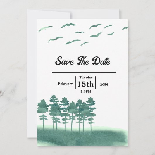 Modèle de la carte d'invitation de mariage d'hiver (Dos)