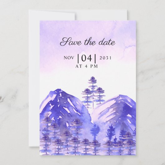 Modèle de la carte d'invitation de mariage d'hiver (Dos)