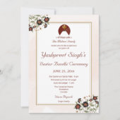 Modèle de la carte d'invitation Red Dastar bandi (Devant)