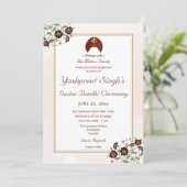 Modèle de la carte d'invitation Red Dastar bandi (Debout devant)