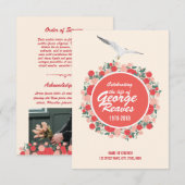 Modèle de la carte du programme funéraire (Devant / Derrière)