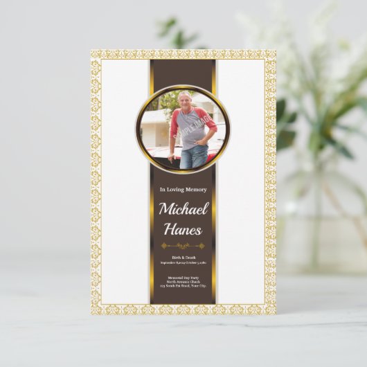 Modèle de la carte du programme funéraire (Debout devant)