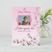 Modèle de la carte du programme funéraire (Debout devant)