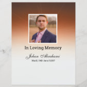 Modèle de la carte du programme funéraire (Devant)