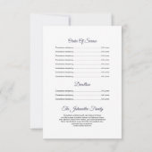 Modèle de la carte du programme funéraire (Dos)