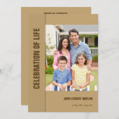 Modèle de la carte funéraire (Devant / Derrière)