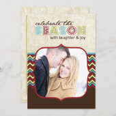 Modèle de la carte photo de Noël Chevron (Devant / Derrière)