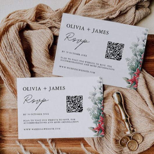 Modèle de la carte RSVP de mariage de Noël