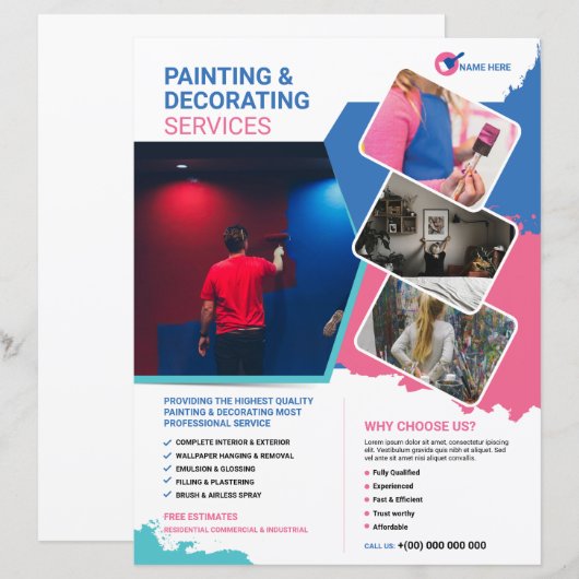 Modèle de la circulaire de service de peinture et  (Devant / Derrière)