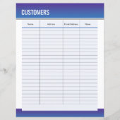 Modèle de la page de suivi client (Devant)