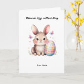 Modèle de lapin de Pâques de printemps (Fleur jaune)