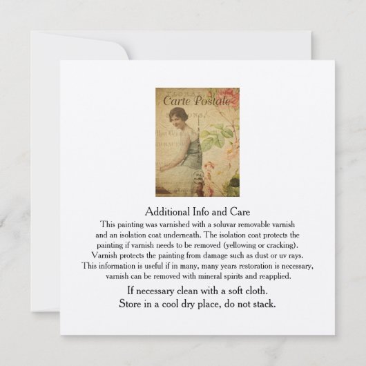 Modèle de l'artiste authenticité du certificat (Dos)