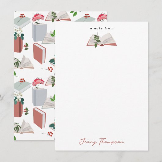 Modèle de lecture de livres botaniques & bibliothè (Devant / Derrière)