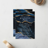 Modèle de l'invitation de graduation en marbre ble (Devant/Arrière en situation)
