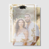 Modèle de l'invitation de graduation Gold Vellum p (Décalage (Couple))
