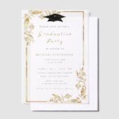 Modèle de l'invitation de graduation Gold Vellum p (Compenser)