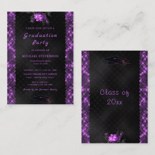 Modèle de l'invitation de graduation noire encadré