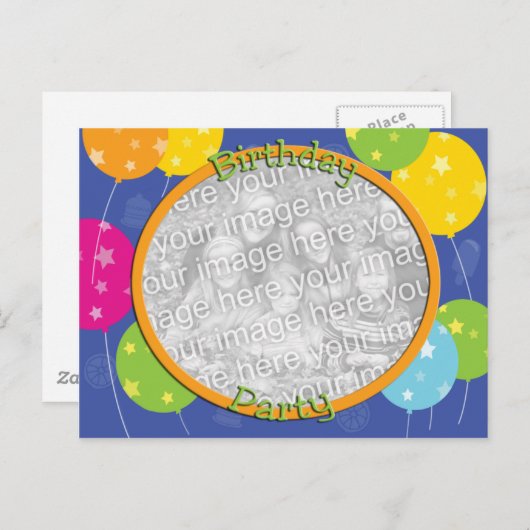 Modèle de l'invitation de la fête d'anniversaire (Devant / Derrière)