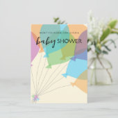 Modèle de l'invitation du Baby shower à ballons à  (Debout devant)