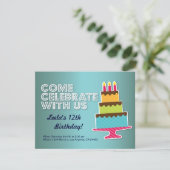 Modèle de l'invitation par carte d'anniversaire (Debout devant)