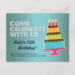 Modèle de l'invitation par carte d'anniversaire