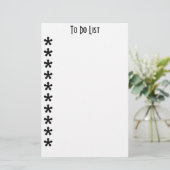 Modèle de liste des astérisques à faire (Debout devant)