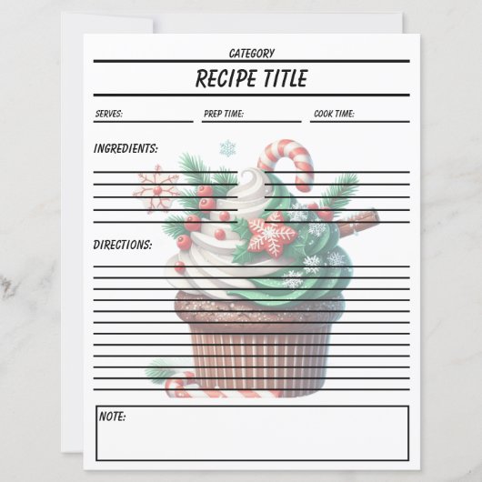 Modèle de livre de recettes de cupcake minimal (Devant)