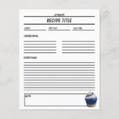 Modèle de livre de recettes de cupcake minimal (Devant)