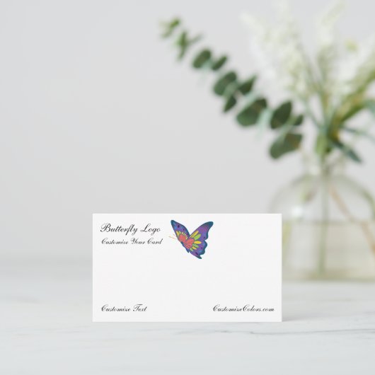 Modèle de logo Carte de visite papillon (Debout devant)