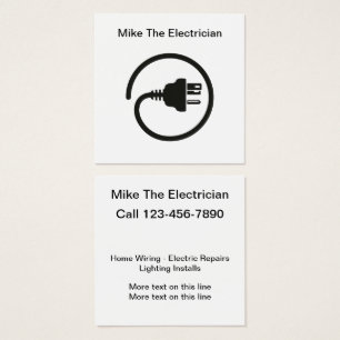 Modèle de logo d'électricien simple Cartes de visi