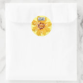 Modèle de logo Étiquette de Merci de fleurs jaune  (Sac)