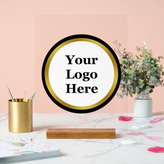 Modèle de logo noir et or (Mariage)