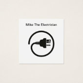 Modèle de logo simple électricien Cartes de visite (Devant)