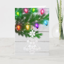 Modèle de lumières d'ornement de sapin de Noël bla
