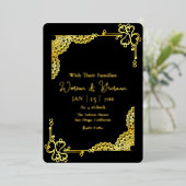 Modèle De Luxe Carte D'Invitation Gold Foil (Debout devant)