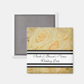 Modèle de Magnet de Faveur de Mariage Rose Jaune (Recto/Verso)
