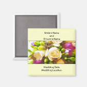 Modèle de magnet pour cadeau de mariage floral (Recto/Verso)