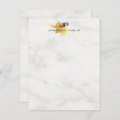 Modèle de Marbre blanc d'éclaboussure d'or monogra (Devant / Derrière)