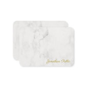 Modèle de Marbre blanc élégant de script Monogramm (Devant/Arrière en situation)