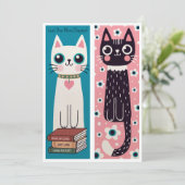 Modèle de marque-page avec deux chats mignons (Debout devant)