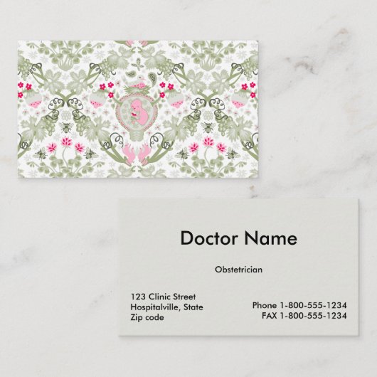 Modèle de maternité de carte de visite (Devant / Derrière)