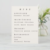 Modèle de Menu Beige Mariage Simple Moderne (Debout devant)