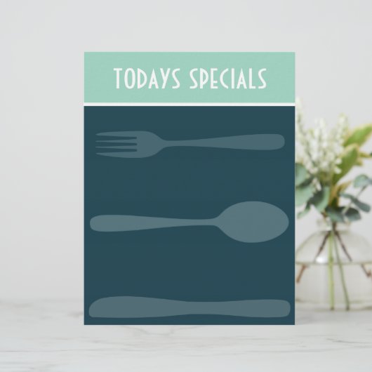 Modèle de menu bleu (Debout devant)