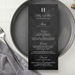 Modèle de menu Chalkboard Mariage<br><div class="desc">Célébrez dans le style avec ces cartes de menu tendance. Le libellé est facile à personnaliser et vos invités de dîner seront ravis lorsqu'ils reçoivent ces menus super élégants.</div>