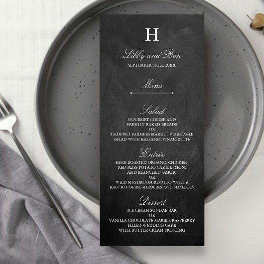 Modèle de menu Chalkboard Mariage