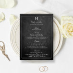 Modèle de menu Chalkboard Mariage<br><div class="desc">Célébrez dans le style avec ces cartes de menu tendance. Le libellé est facile à personnaliser et vos invités de dîner seront ravis lorsqu'ils reçoivent ces menus super élégants.</div>